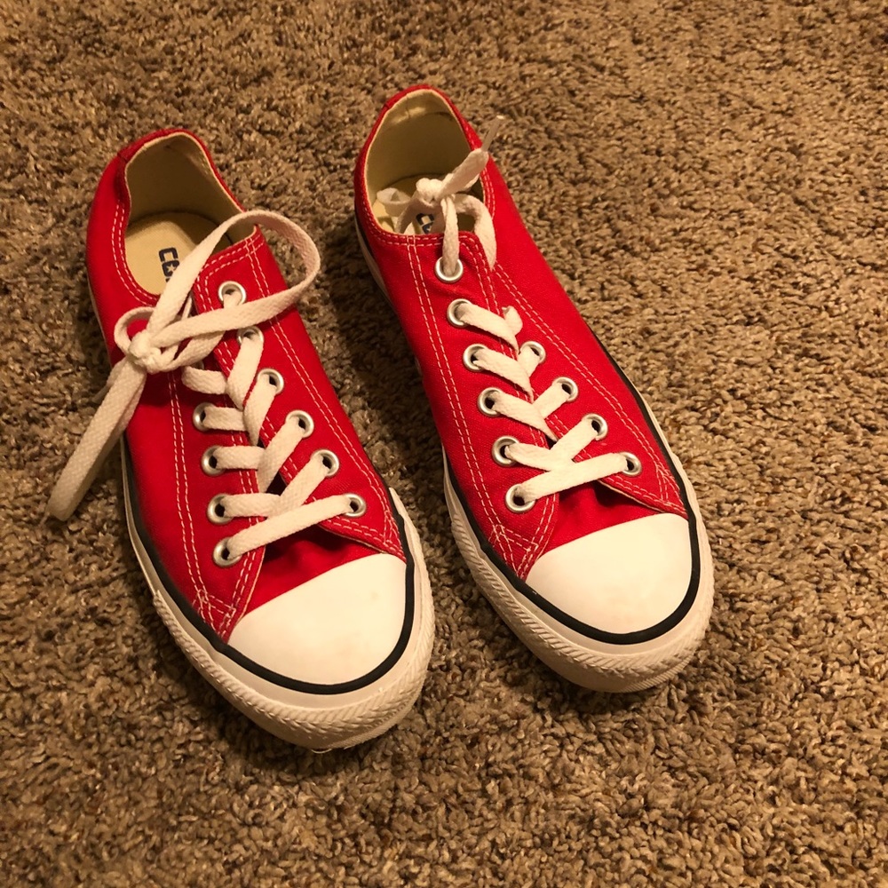 GREAT CONDITION! All red, low top converse